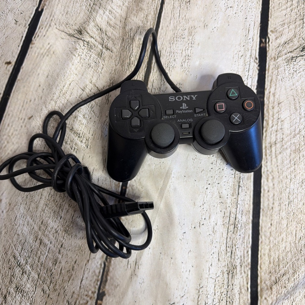 Sony PlayStation 2 [SCPH-10010] OEM PS2 Black Dual Shock 2 - Controller Untested